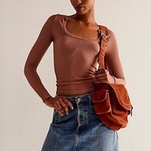 NEW 🆕 Free People Women's Clean Slate Seamless Layering Withered Rose Top M/L